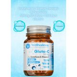 Wellvalens Gluta-C Glutatyon 500 mg + Vitamin C | Antioksidan & Cilt Işıltısı Desteği 30 Kapsül