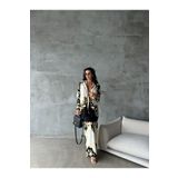 WellWay İthal Jessica Kumaş Gömlek & Pantolon Oversıze Model 2 Li Takım-sarı Sarı S