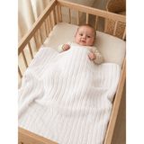Welly Home Baby Tekstil %100 Pamuklu Örgü Bebek & Çocuk Pike 90X110 cm - Beyaz - 90 x 110 cm