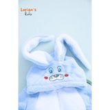 Welsoft Erkek Mavi Tavşan Yumuşak Peluş Fermuarlı Bebek Tulumu - 1 Yaş - Açık Mavi