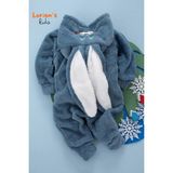 Welsoft Lacivert Tavşan Unisex Yumuşak Peluş Fermuarlı Bebek Tulumu - 2 Yaş - 00 Lacivert