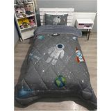 Welsoft Pofuduk Astronot Desenli Tek Kişilik Yorgan Uyku Seti Pamuk Polyester Materyal Çok Renkli