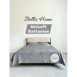 Welsoft Yumuşak Battaniye Düz Renk Battaniye Çift Kişilik - 200 x 220 cm - Gri