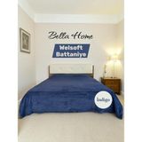 Welsoft Yumuşak Battaniye Düz Renk Battaniye Çift Kişilik - 200 x 220 cm - İndigo