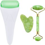 Welta Yeşim Roller ve Gua Sha Seti ve Ice Roller Buz Rulosu Yüz Soğutma Masaj Rulosu