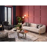 Weltew Home Florya Koltuk Takımı 3+1 Krem-Gri