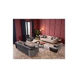 Weltew Home Florya Koltuk Takımı 3+3+1 (krem - Gri)