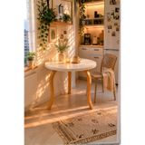 weltwood 3 Kişilik Butterfly Yemek Masası | 80 cm Çap MDF Masa Tablası | %100 Ham Kayın Ağacından Lamine Ayaklar