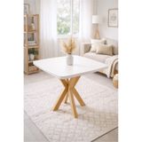 weltwood 4 Kişilik İskandinav Kare Masa | 90x90 Masa | %100 MDF | %100 Kayın Ağacı Ayak