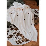 Wely Home Baby Tekstil Wellsoft Peluş 100X110 Ekru Nakışlı Bebek Battaniyesi - 100 x 100 cm