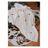 WELY HOME BABY TEKSTİL Wellsoft Peluş 100x110 Ekru Nakışlı Bebek Battaniyesi