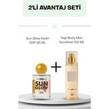 Wemara Sun Glow Kadın Edp 50 ml + Wemara Taşlı Body Mist Sunshine Gri Taş