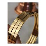 WEN JEWELLERY 22 AYAR GOLD ÇELİK AJDA BİLEZİK 3 LÜ DÜZ PASLANMAZ