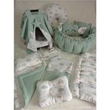 Wenaris 12 Parçalık Yuvarlak Babynest Seti (Ürün Listesi Açıklamada Mevcuttur) - Yeşil