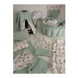 Wenaris 17 Parçalık Yuvarlak Babynest Seti ( Muslin Ve Beyaz Waffle Pike Kumaşları)