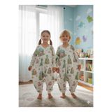 Wenaris Kollu Uyku Tulumu, %100 Doğal Pamuk, Çift Kat Pazen Kumaş, Unisex, 1.0 Tog, 0-6 Ay, Yeşil