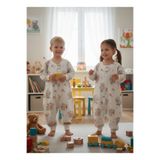 Wenaris KOLLU Uyku Tulumu %100 Doğal Pamuk Çift Kat PAZEN Özel Kumaş Unisex 1.0 Tog 20-24 DERECE