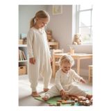 Wenaris Uyku Tulumu, %100 Doğal Pamuk, Çift Kat Pazen Kumaş, Unisex, 6-7 Yaş, Ekru