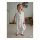 Wenaris Yazlık Müslin Uyku Tulumu, 0.5 Tog Tek Katlı, Kırmızı Kalp Desenli, Unisex, 7-8 Yaş