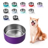 WENBOKMIN Köpek Kasesi, Paslanmaz Çelik Kaymaz Sessiz Taban, Köpek Maması ve Su Kasesi Yavru Köpekler için Orta Büyük Evcil Hayvan, Bulaşık Makinesinde Yıkanabilir, 40 oz, Mor