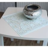 Wenessi 6 Adet Güllü Desen Örme Peçete Örtüsü - Su Yeşili - 30 x 30 cm