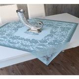 Wenessi Güllü Desen Örme Fiskos Örtüsü - 100 x 100 cm - Açık Mavi