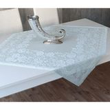 Wenessi Güllü Desen Örme Fiskos Örtüsü - 100 x 100 cm - Su Yeşili
