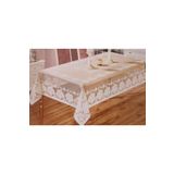 WENESSİ Örme Gül Demeti Masa Örtüsü 160x220 (KREM)