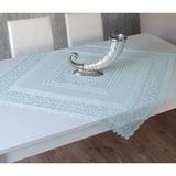Wenessi Pano Desen Örme Masa Örtüsü - 100 x 100 cm - Su Yeşili