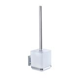WENKO 22695100 Vacuum-Loc WC-Garnitür Quadro WC-Fırça tutucusu, paslanmaz çelik, parlak, 12, 5 x 9, 5 x 37 cm