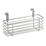 WENKO Asma Sepet İnce, Dolap Kapısına veya Çekmeceye Asmak için Düzenleyici, Metal Sepet, 24 x 11,5 x 10 cm, Krom