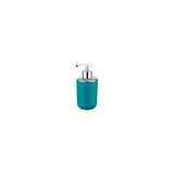 WENKO Brasil sabunluk, doldurulabilir sabun dozajlayıcı, banyo ve mutfak için, kırılmaz plastik, BPA içermez, kapasite: 320 ml, 7,3 x 16,5 x 9 cm, petrol