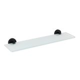 WENKO Cam duvar rafı Bosio Black paslanmaz çelik mat - banyo rafı, paslanmaz çelik, 46,5 x 5,5 x 13,5 cm, mat