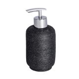 WENKO sabunluk Goa Neo, Kapasite 0,3 l, polyresin, Gri, 7.5 x 7.5 x 16 cm
