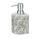 WENKO Sabunluk Terrazzo - Sıvı Sabun Dispenseri, Deterjan Dispenseri Kapasite: 0,24 l, Poliresin, 8 x 16 x 9,5 cm, Çok Renkli
