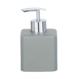 WENKO Sıvı Sabunluk Hexa – Sıvı Sabun Dispenseri, bulaşık deterjanı haznesi kapasitesi: 0,29 l, seramik, 7,5 x 13 x 8,5 cm, gri