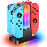 Wenocally Switch-Controller-Şarj İstasyonu, Nintendo Switch ile uyumlu, Joy-Con ve OLED Model Denetleyicisi ile 6 RGB Işık Modu ve Zamanlayıcı Fonksiyonlu, Tip C Kablolu Anahtar Şarj İstasyonu Standı