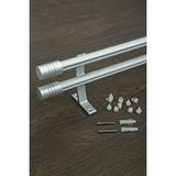 Wenthi Kornişli Metal Rustik Mat Gri 20mm Çift Raylı Perde Askısı, Rustik Borusu, Metal Korniş