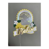 wenucapartyshop Kişiye Özel Limon Temalı Cake Topper | Sarı Beyaz Pasta Üzeri Süs | Yaz Konsept Pasta Süsü