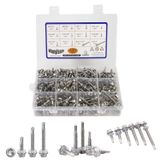 Wenylsam Kauçuk Yıkayıcı ile Kendinden Vuran Vidalar, Metal 410 Paslanmaz Çelik Sac Vidalar için 420 ADET Kendiliğinden Sondaj Vidaları # 8# 10# 12-1/2 "ila 2" Mevcut, Yapı ve Onarım için Gofret Başlı TEK