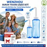 Wenzhou BPA İçermeyen Sinüs / Burun Yıkama Şişes i- Burun Aspiratörü (Yetişkin ve Çocuk Burun Yıkama Eki İçerir) + 100ml BURUN YIKAMA SERUMU HEDİYE!