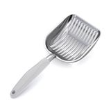 WePet Kedi Kumu Kepçesi, Alüminyum Alaşımlı Elek, Kitty Metal Scooper, Derin Kürek, Uzun Kulp, Kaka Eleme, Yavru Kedi Kakası Kaldırıcı, Ağır İş, Çöp Kutusu için, Gri Saplı Cilalı Alüminyum