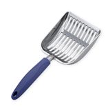 WePet Kedi Kumu Kepçesi, Alüminyum Alaşımlı Elek, Kitty Metal Scooper, Derin Kürek, Uzun Saplı, Kaka Eleme, Kedi Pooper Kaldırıcı, Ağır Hizmet, Mavi Saplı Parlak Alüminyum