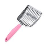 WePet Kedi Kumu Kepçesi, Alüminyum Alaşımlı Elek, Kitty Metal Scooper, Derin Kürek, Uzun Saplı, Kaka Eleme, Kedi Pooper Kaldırıcı, Ağır Hizmet, Pembe Saplı Parlak Alüminyum