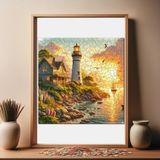 WePuzzleUp Ahşap Puzzle – Deniz Fenerinde Gün Batımı, 353 Parça, 29x29 cm – Benzersiz Şekilli ve Özel Figürlü, Yapıştırıcı Folyo Dahil, Dekoratif Yetişkin Yapboz - |S1-29| - 29 cm x 29 cm