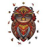 WePuzzleUp Ahşap Puzzle Yetişkin - Baykuş Figür - 211 Parça, 27 x 38 cm - Yapıştırıcı Folyo Dahil - Benzersiz Şekilli Parçalar & Özel Figürler - WZ-16