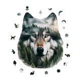 WePuzzleUp Ahşap Puzzle Yetişkin - Bozkurt - 200 Parça, 24 x 29 cm - Yapıştırıcı Folyo Dahil - Benzersiz Şekilli Parçalar & Özel Figürler - WZ-18