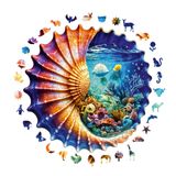 WePuzzleUp Ahşap Puzzle Yetişkin - Denizkabuğundaki Okyanus - 240 Parça, 29 x 29 cm - Yapıştırıcı Folyo Dahil - Benzersiz Şekilli Parçalar & Özel Figürler - WZ-23