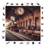 WePuzzleUp Ahşap Puzzle Yetişkin - Eski Tren Istasyonu - 353 Parça, 29 x 29 cm - Yapıştırıcı Folyo Dahil - Benzersiz Şekilli Parçalar & Özel Figürler - S1-22
