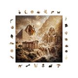 WePuzzleUp Ahşap Puzzle Yetişkin - Firavunların Mirası - 353 Parça, 29 x 29 cm - Yapıştırıcı Folyo Dahil - Benzersiz Şekilli Parçalar & Özel Figürler - S1-42